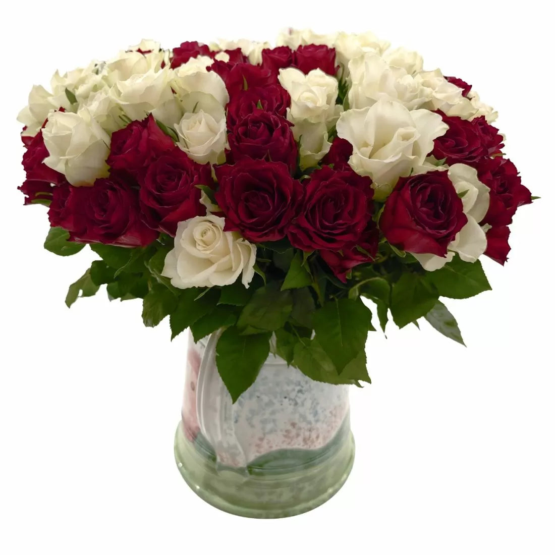 101 Luxury Red and White Roses