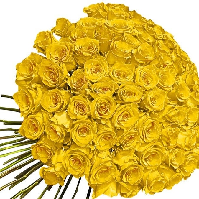 101 Hand-Tied Yellow Roses Bouquet