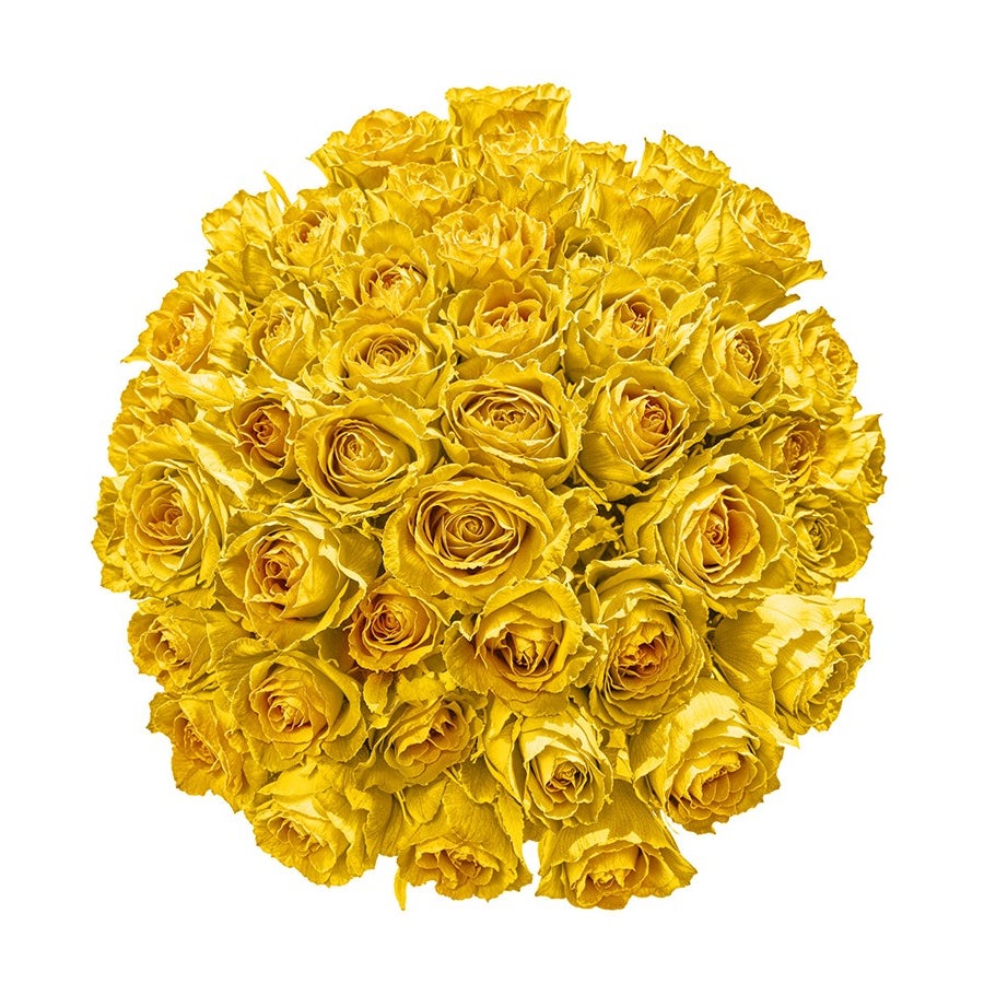 50 Hand-Tied Yellow Roses Bouquet